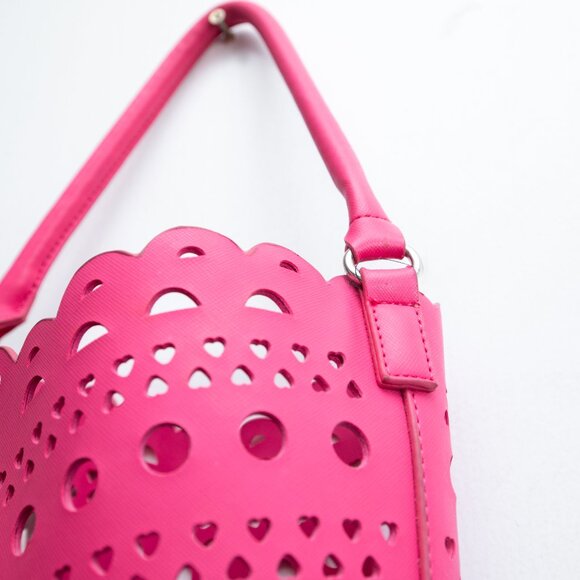 Neiman Marcus Pink Cut Out Bucket Bag - Picture 6 of 8